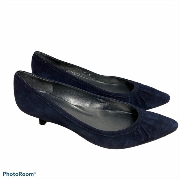 Stuart Weitzman Suede Blue Heels Sz 9 Women’s Shoe - Picture 1 of 9